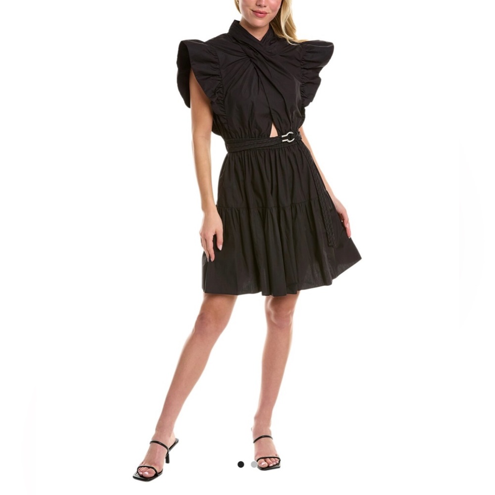 NWT Derek Lam 10 Crosby, Finn Wrap Dress in black, size 4